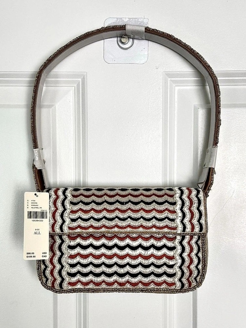NWT Anthropologie Maeve Fiona Beaded Bag Geometric Edition